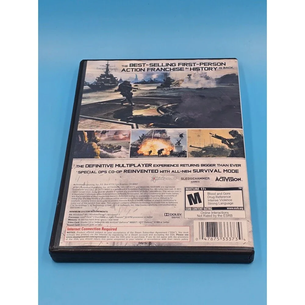 Call of Duty MW3 Modern Warfare 3 PC Video Game Rated M ActiVision